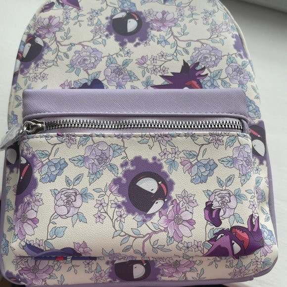 New Bioworld Pokemon Ghost Type Ghastly, Haunter, Gengar Floral Mini Backpack - Picture 10 of 10